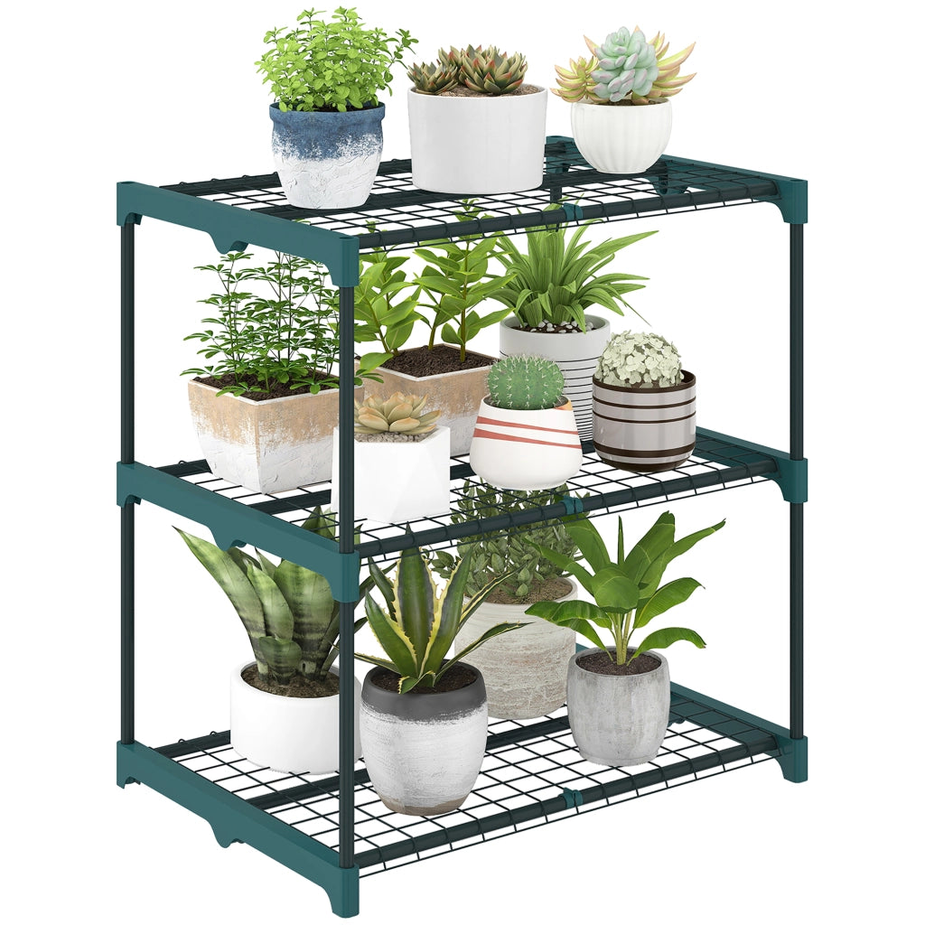 Portafiori 3 Ripiani ¨C Xylo ¨C Metallo Verde Scuro 72cm