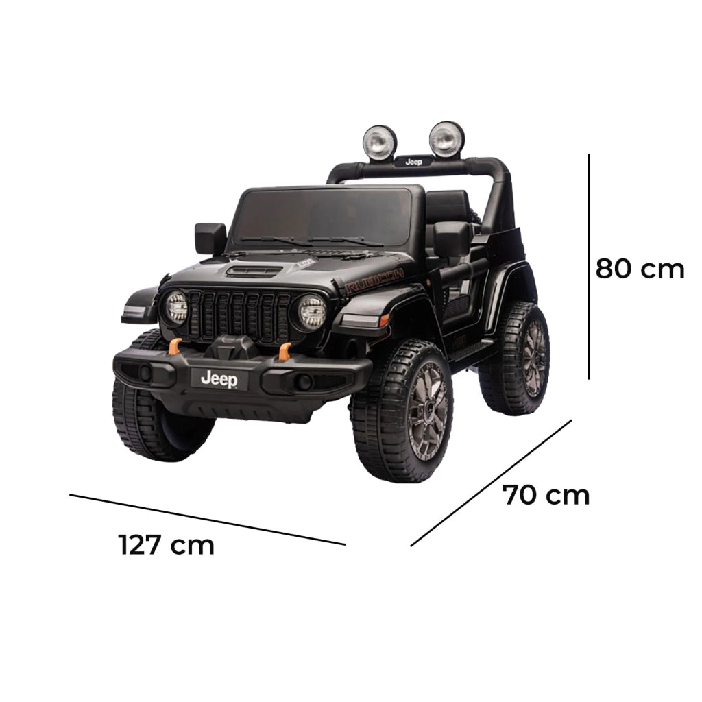 Macchina Elettrica per Bambini Jeep Wrangler Rubicon 12V con Telecomando Nero