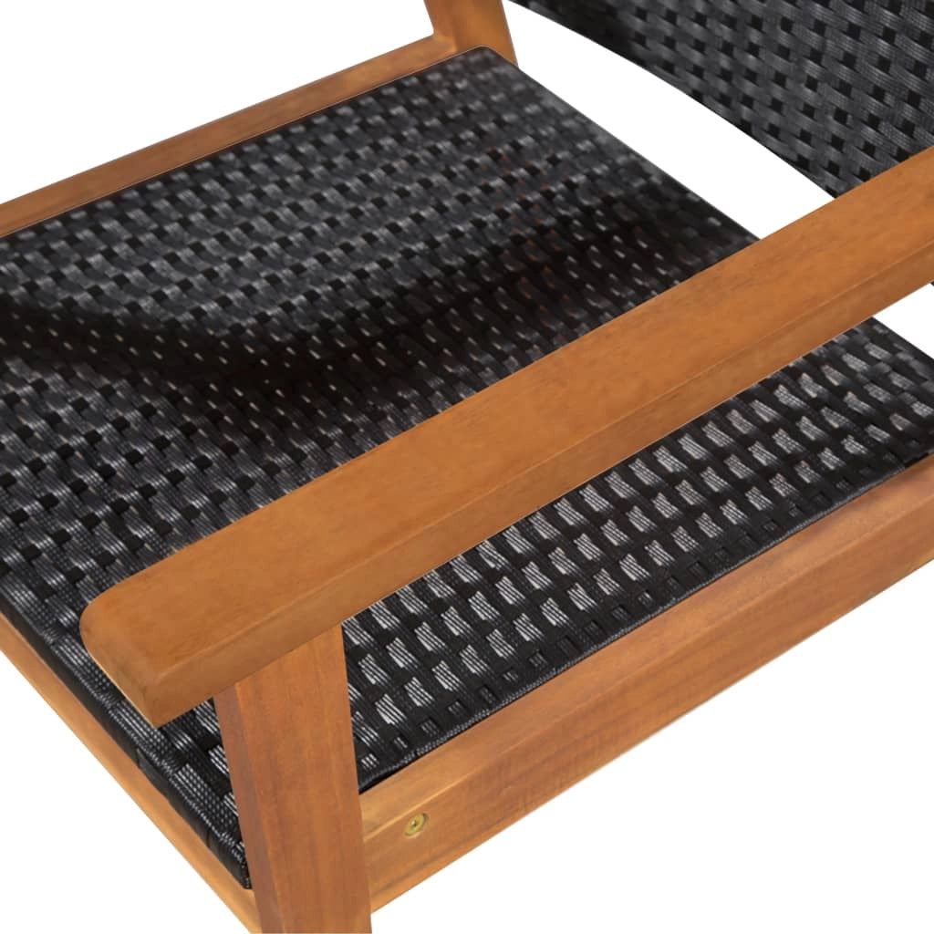 Set da pranzo da giardino 5 pezzi in resina intrecciata nera e marrone 02_0014794