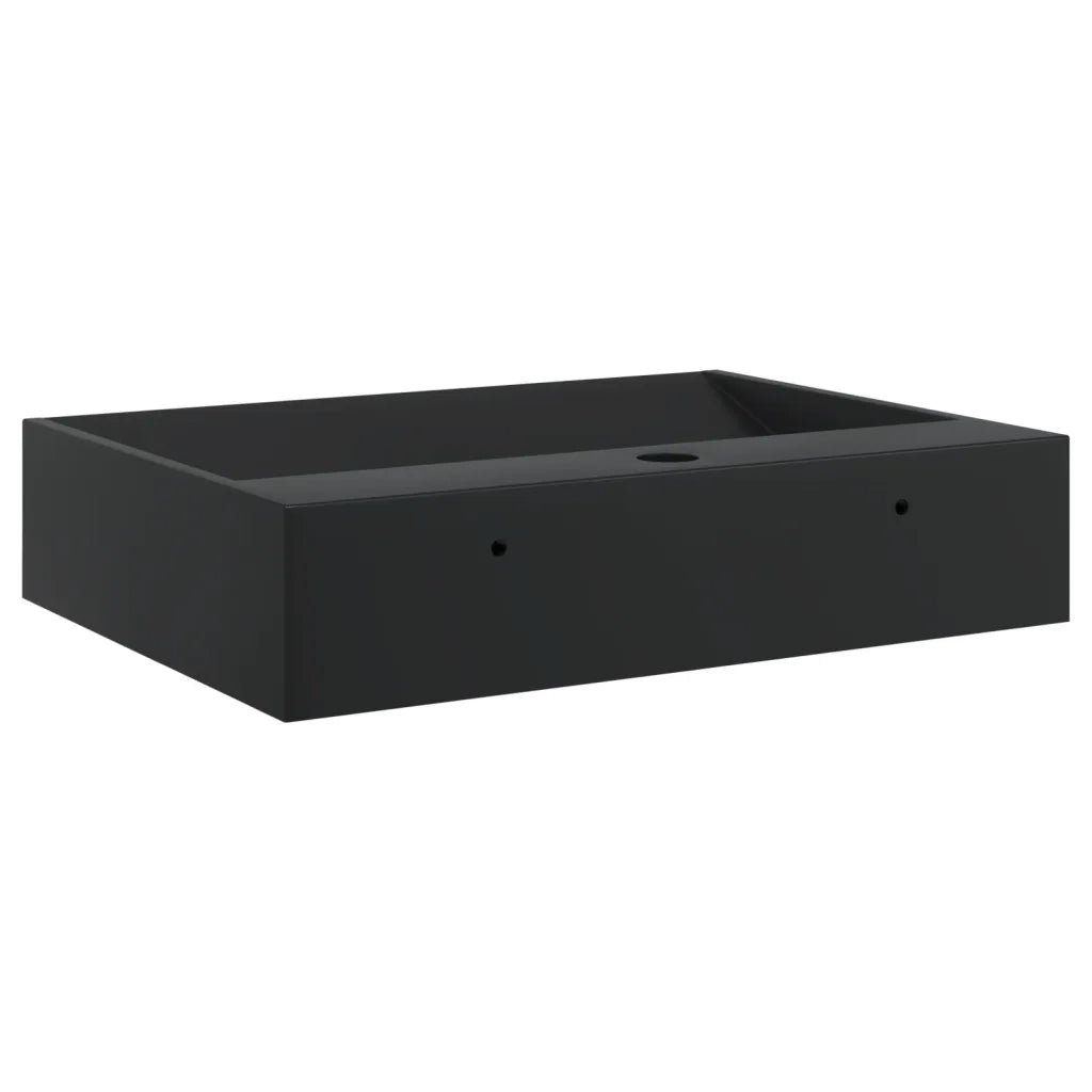 vidaXL Lavandino 50x38x11 cm Blocco in Marmo/Minerale Nero Opaco