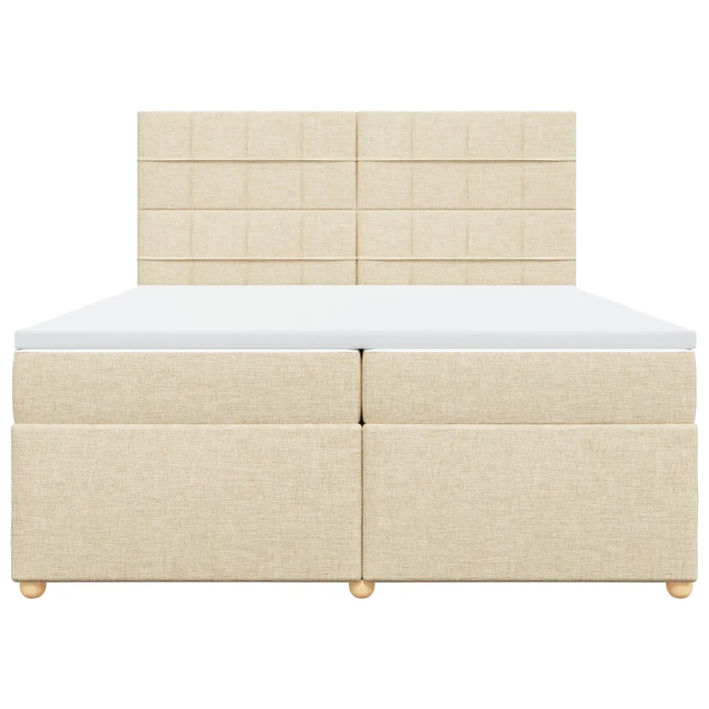 Giroletto a Molle con Materasso Crema 200x200 cm in Tessuto