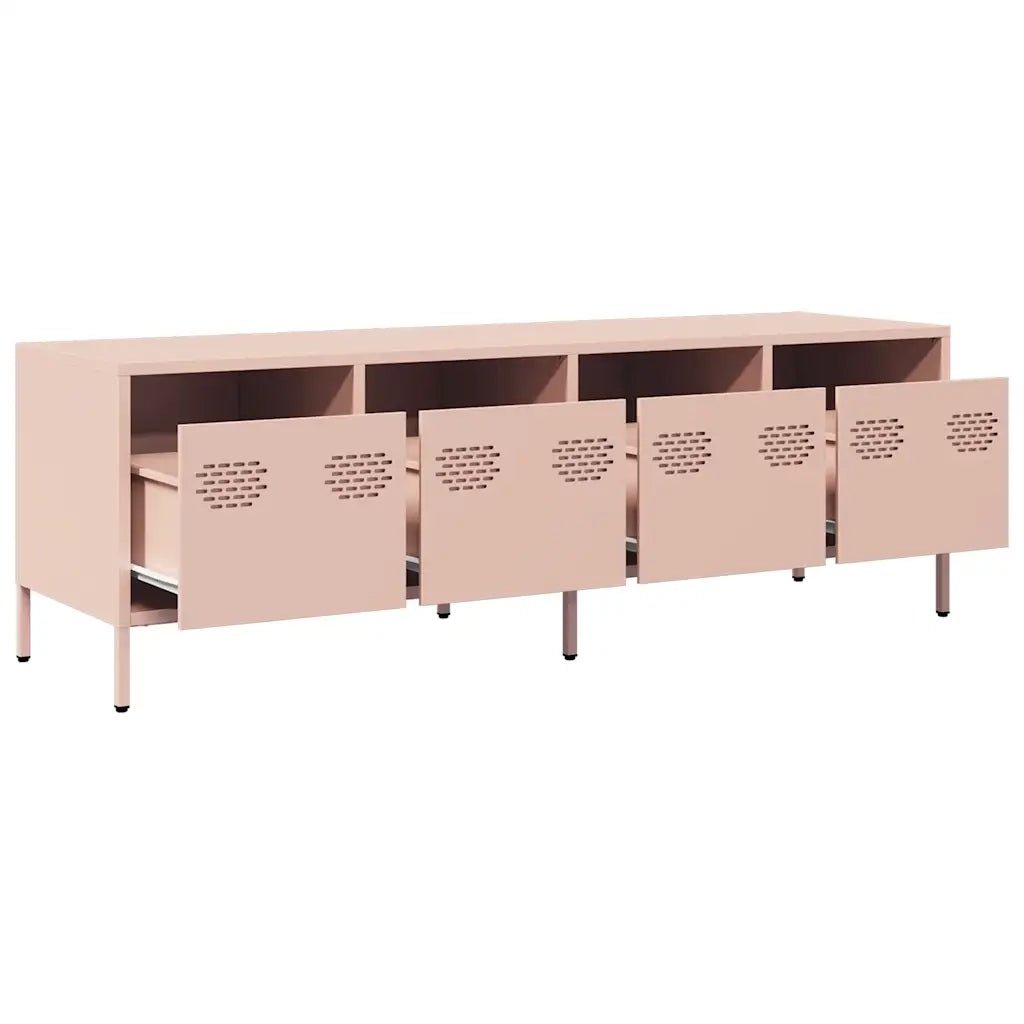Mobile TV Rosa 135x39x43,5 cm in Acciaio Laminato a Freddo