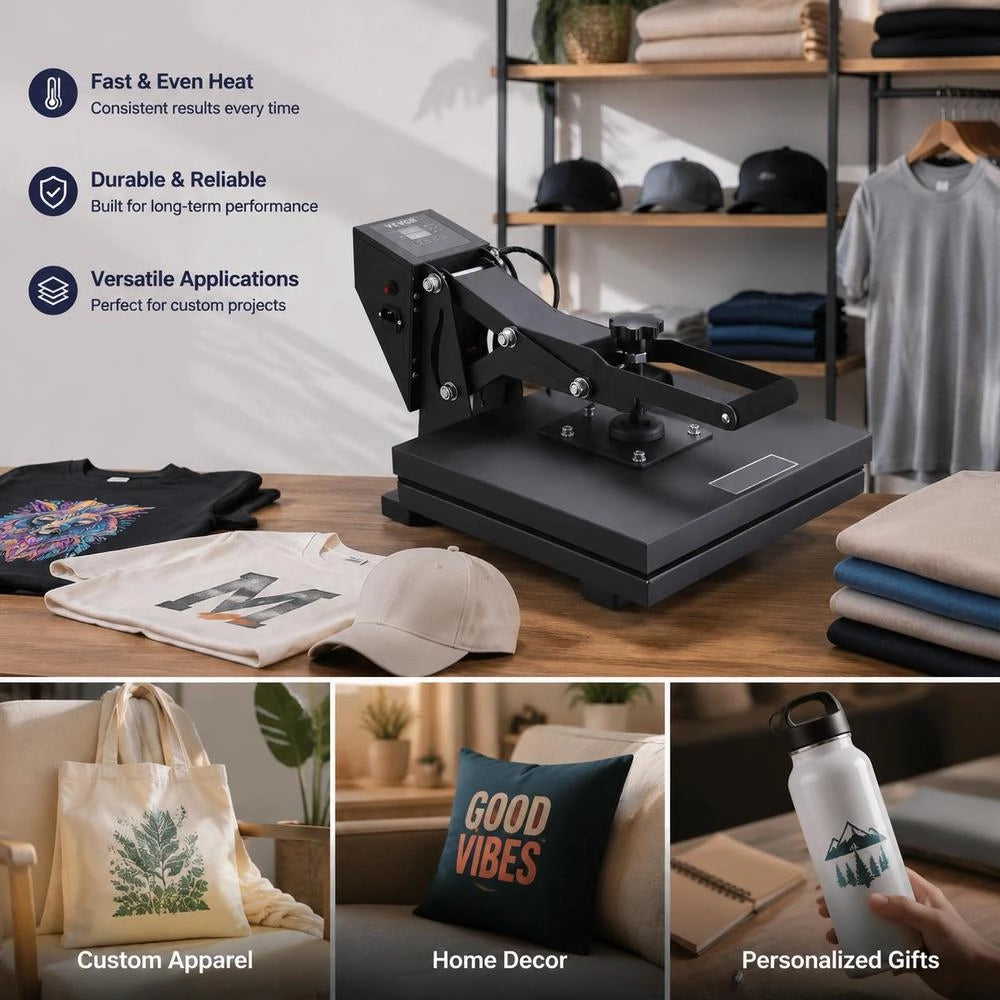 Heat Press Machine 38x38 Cm Sublimation Printer Transfer DIY T-shirt