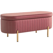 Pouf contenitore imbottito in velluto ¨C zephmum ¨C rosa 108x44x43,5cm