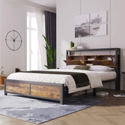 letto matrimoniale metallo e legno naturale 140 x 200 cm