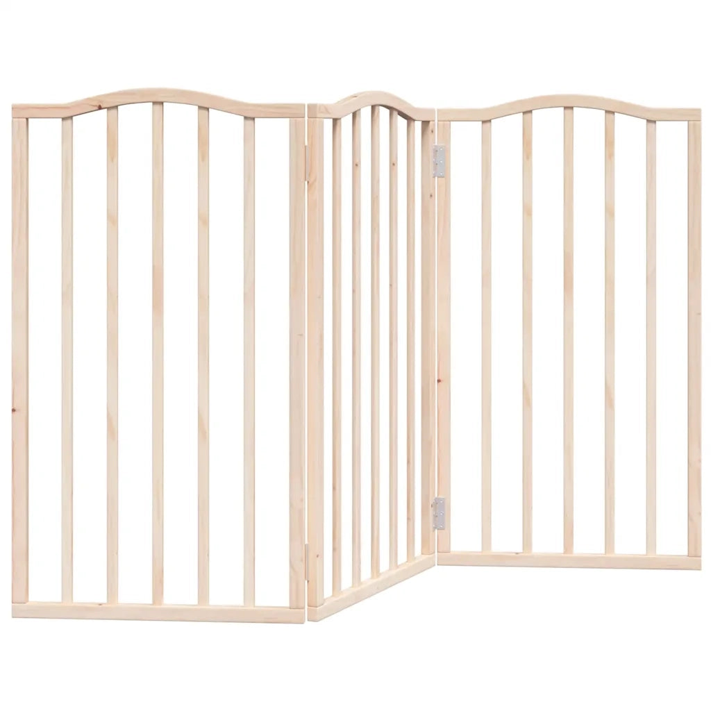 Cancello per Cani Pieghevole 3 Pannelli 150 cm Legno di Pioppo CFW1557962