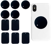 Pannelli metallici da 10 pezzi - Adesivi magnetici per telefono - Sostituzione per supporto cellulare - Acciaio inossidabile - Universale - Leggero e pratico