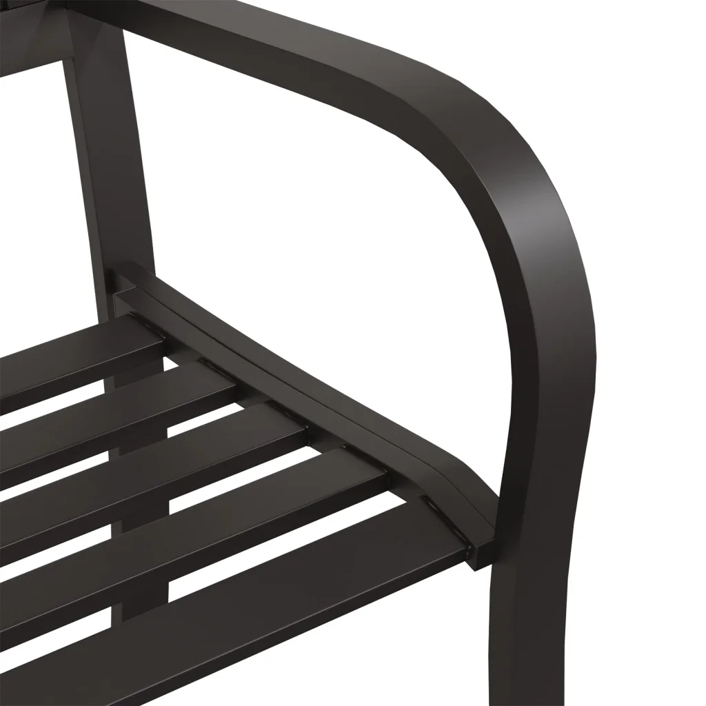 Panchina da Giardino 125 cm in Acciaio Nera cod mxl 53273