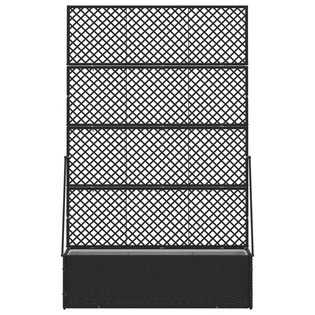 Vaso da giardino-Fioriera Esterno-Contenitore per Piante Nero 105 x 30 x 170 cm Metallo