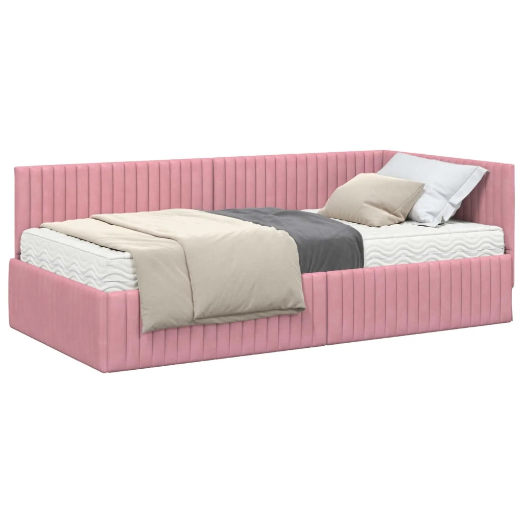 Struttura Letto Angolare con Materasso 2 pcs Grigio Velluto 3393831