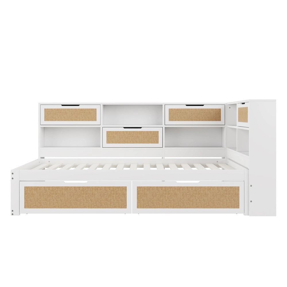 Letto Singolo con Cassetto e Contenitore in Legno Massello ¨C MINIMAL ¨C Bianco 90x200
