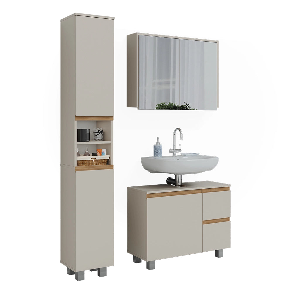 Vicco Set di mobili da bagno Cashmere/Artigianale 3 parti