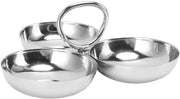 Piatto Comune - Piatto Ronde per Snack con 3 Compartimenti - Acciaio Inossidabile - Ideale per Snacks, Frutta, Insalate - Sostenibile e Riciclabile - Piatto per Snack