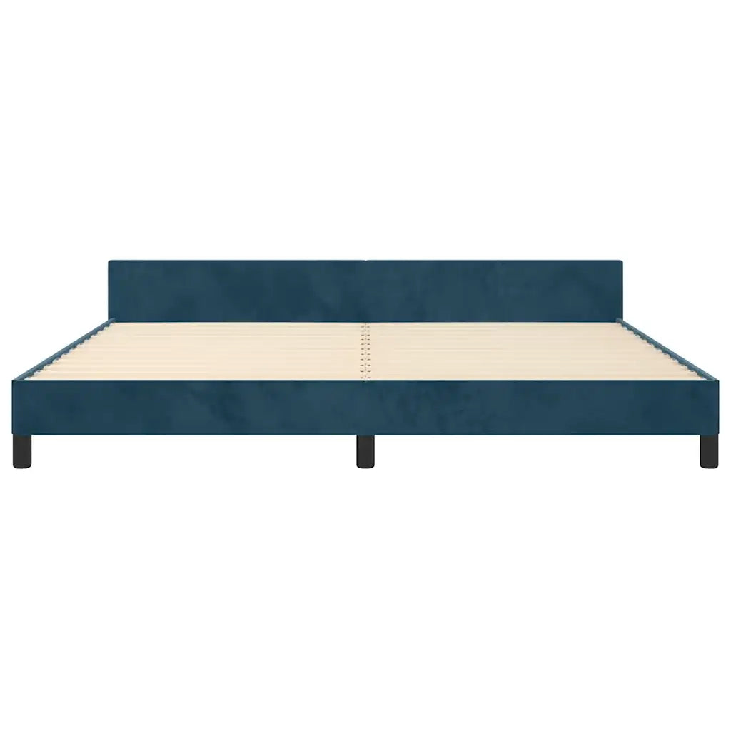 Letto matrimoniale | Letto per adulti | Giroletto senza Materasso Blu Scuro 200x200 cm in Velluto