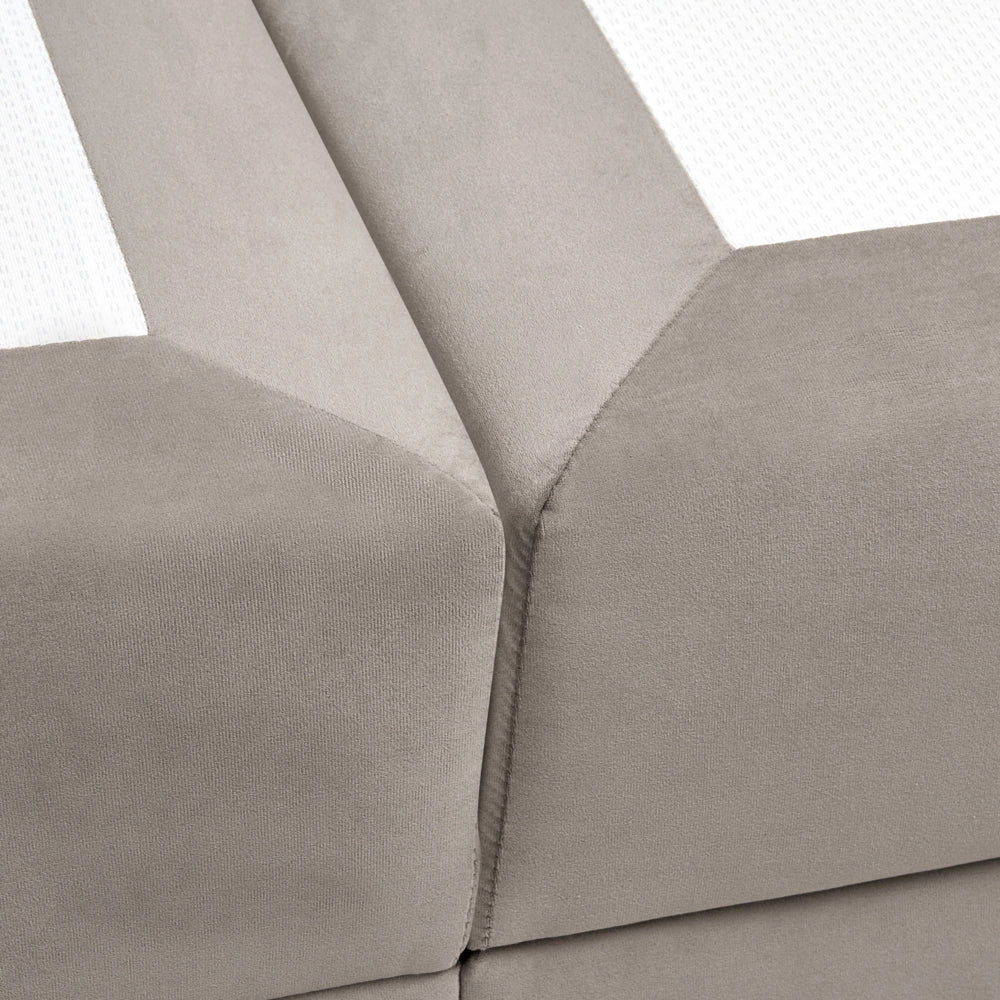 Letto matrimoniale in velluto tortora con contenitore 160 x 200 cm stile glamour