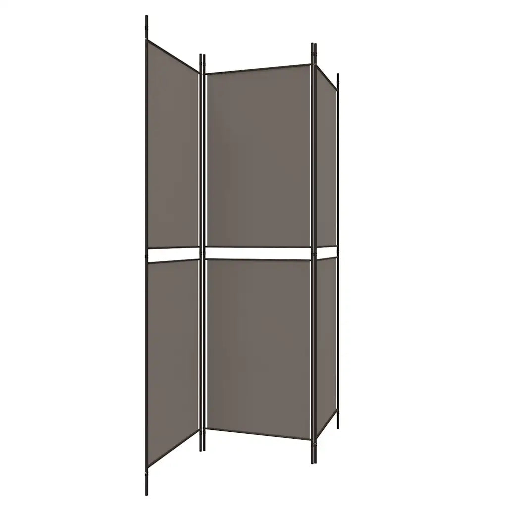 Divisorio a 3 Pannelli Antracite 150x180 cm in Tessuto 350212