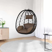 Sedia uovo sospesa Caffè 91,5 x 54,5 x 107 cm polyrattan 42003847