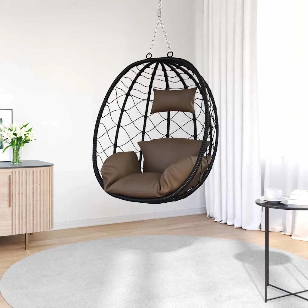 Sedia uovo sospesa Caffè 91,5 x 54,5 x 107 cm polyrattan 42003847