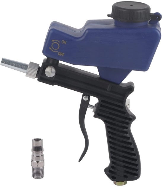 Pistola a getto di sabbia a gravità - Strumento a mano per la sabbia - Portatile e potente - 70-150 psi - Spray di sabbia ad aria - Ideale per la verniciatura e la protezione...