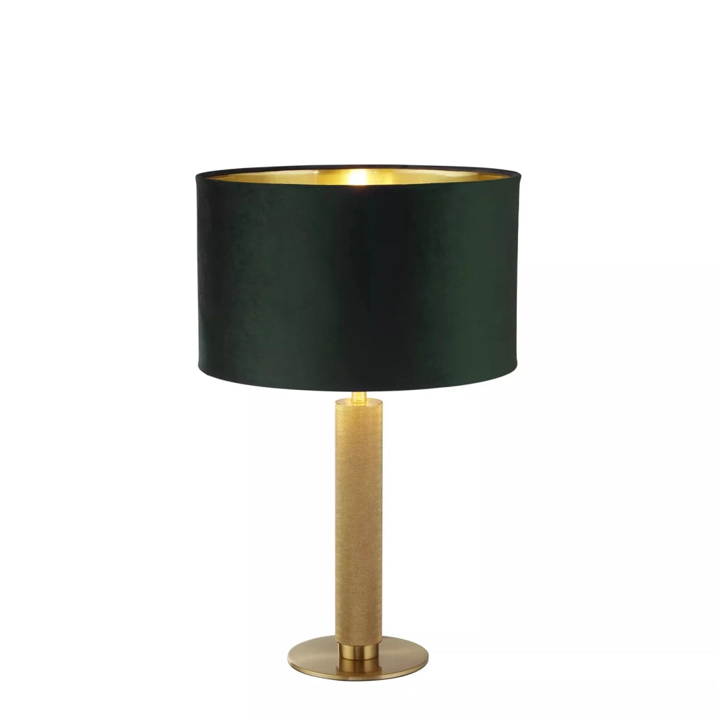 Lampada Scrivania Contemporanea Londra Acciaio Ottone Velluto Verde 1 Luce E27