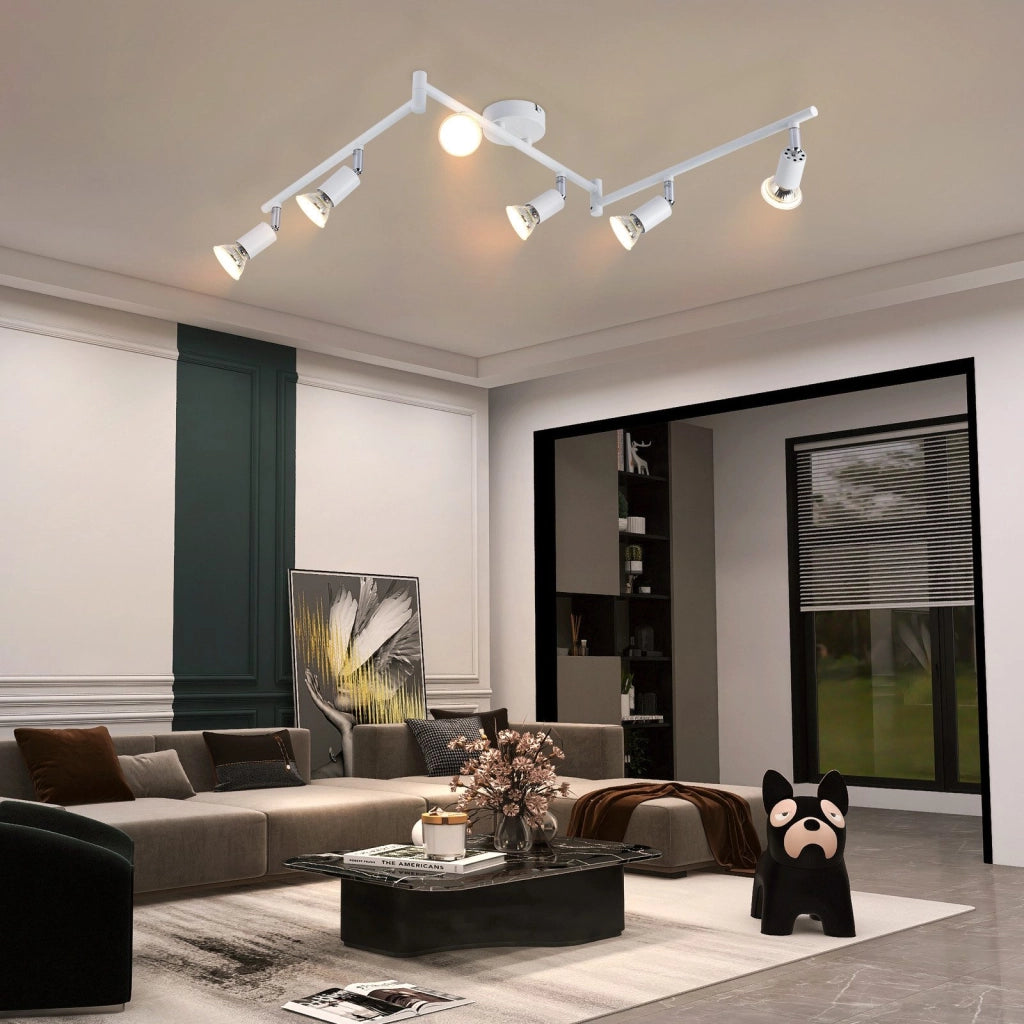 ZMH Faretto da soffitto bianchi orientabili 330° moderni GU10 per camera letto soggiorno interno