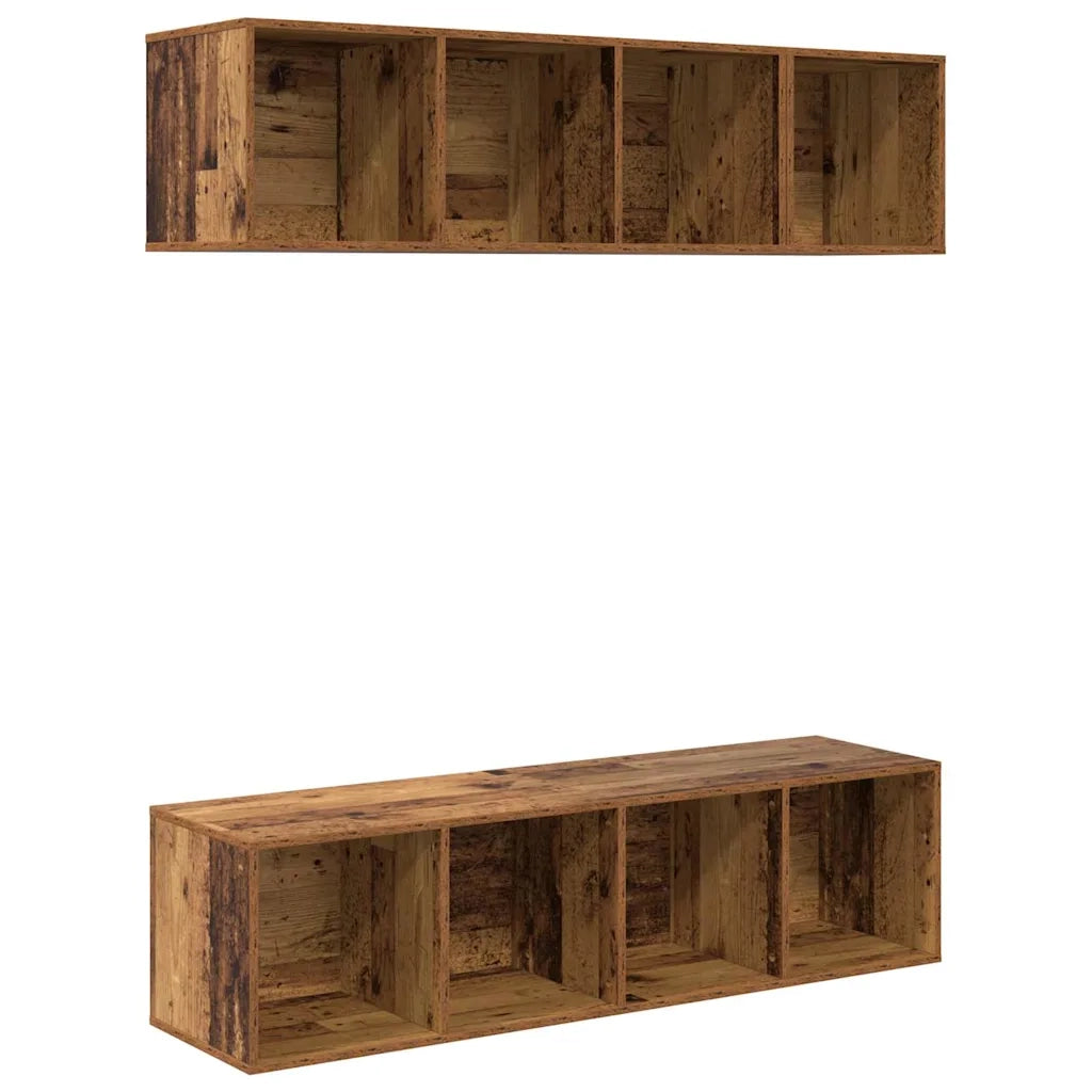 vidaXL Set di mobili TV 3 pcs Legno vecchio Legno multistrato