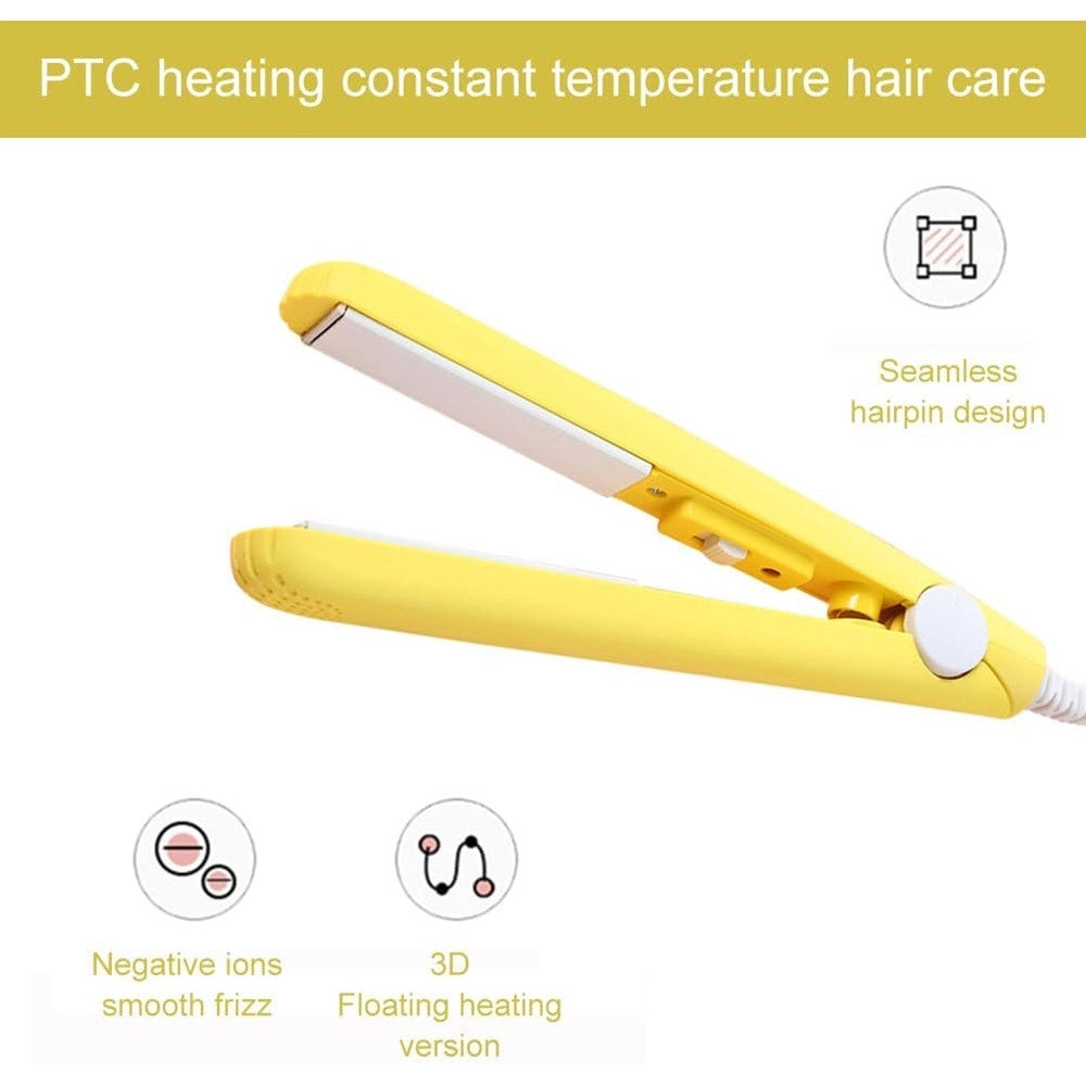 Trade Shop - Mini Piastra Per Capelli 2 In 1 Portatile In Ceramica Tormalina Per Casa Salone -