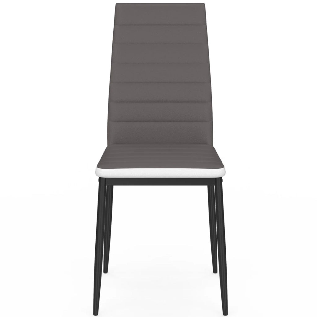 IDMarket - Set di 6 sedie da pranzo grigie con fascia bianca per sala ROMANE