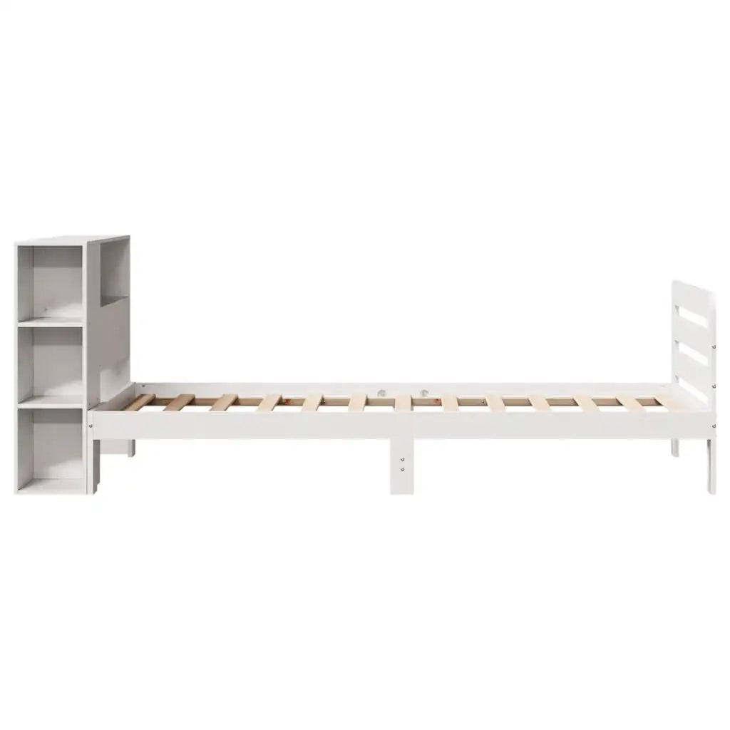 Letto senza Materasso Bianco 75x190 in Legno Massello di Pino 3309909