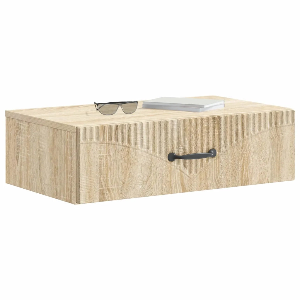 Tavolino da Parete Laterale Rovere Sonoma 59 x 34,5 x 17 cm
