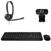 Nonsoloinformatica Kit Smart Working 4in1 Tastiera Mouse Webcam Cuffie