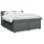 Giroletto a Molle con Materasso Grigio Scuro 180x200 cm Tessuto