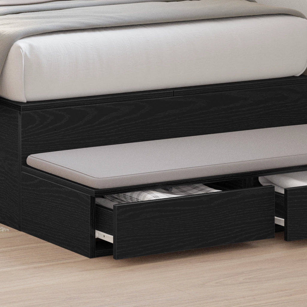 Cassetti per letto  Neri 90x36,5x16,5 cm in legno ingegnerizzato