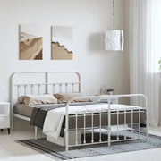 Giroletto con Testiera e Pediera Metallo Bianco 150x200 cm 352647