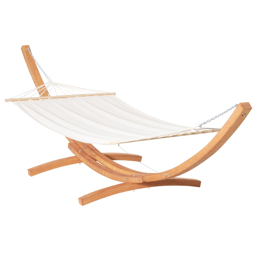Amaca da giardino con supporto in legno ¨C zephmum ¨C 392x120x110 cm color crema marrone