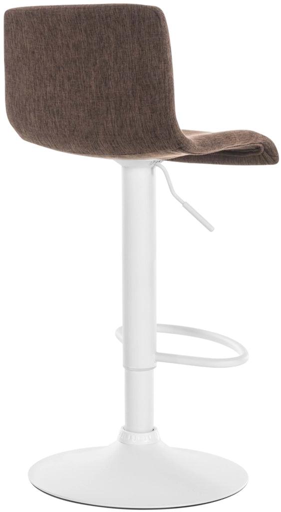 Sgabello HOVER in tessuto marrone,Metallo bianco opaco