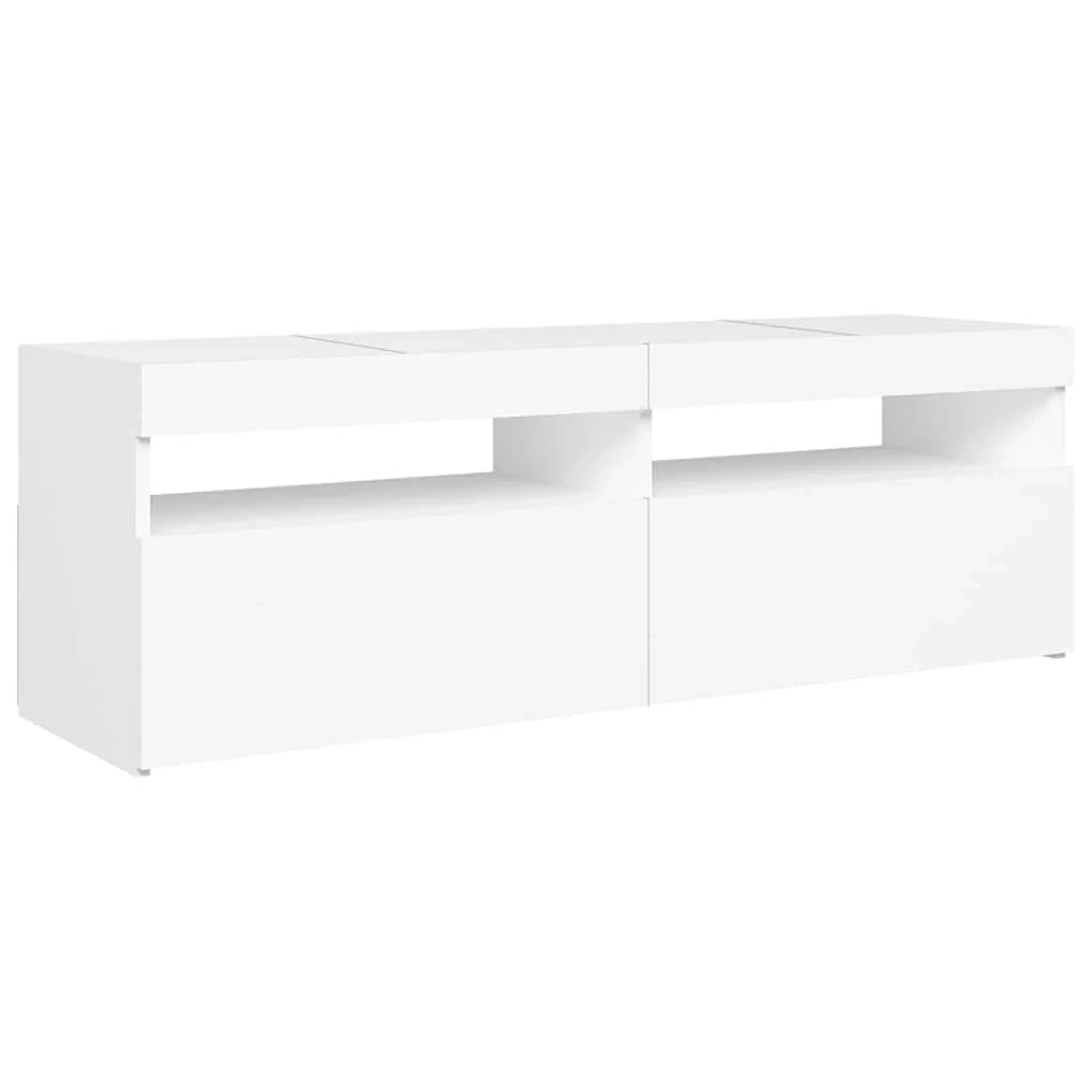 Mobile TV multimediale scaffale TV credenza mobile TV sala da pranzo soggiorno camera da letto con luci LED 120 x 35 x 40 cm bianco 02_0026519
