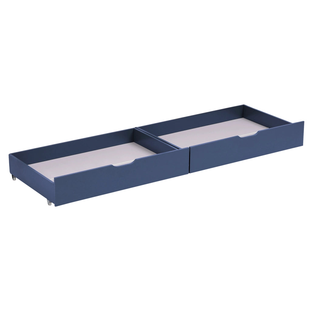 Set di 2 cassetti blu scuro per letto