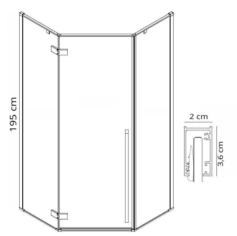 Cabina Doccia Diamond Gold 100x100