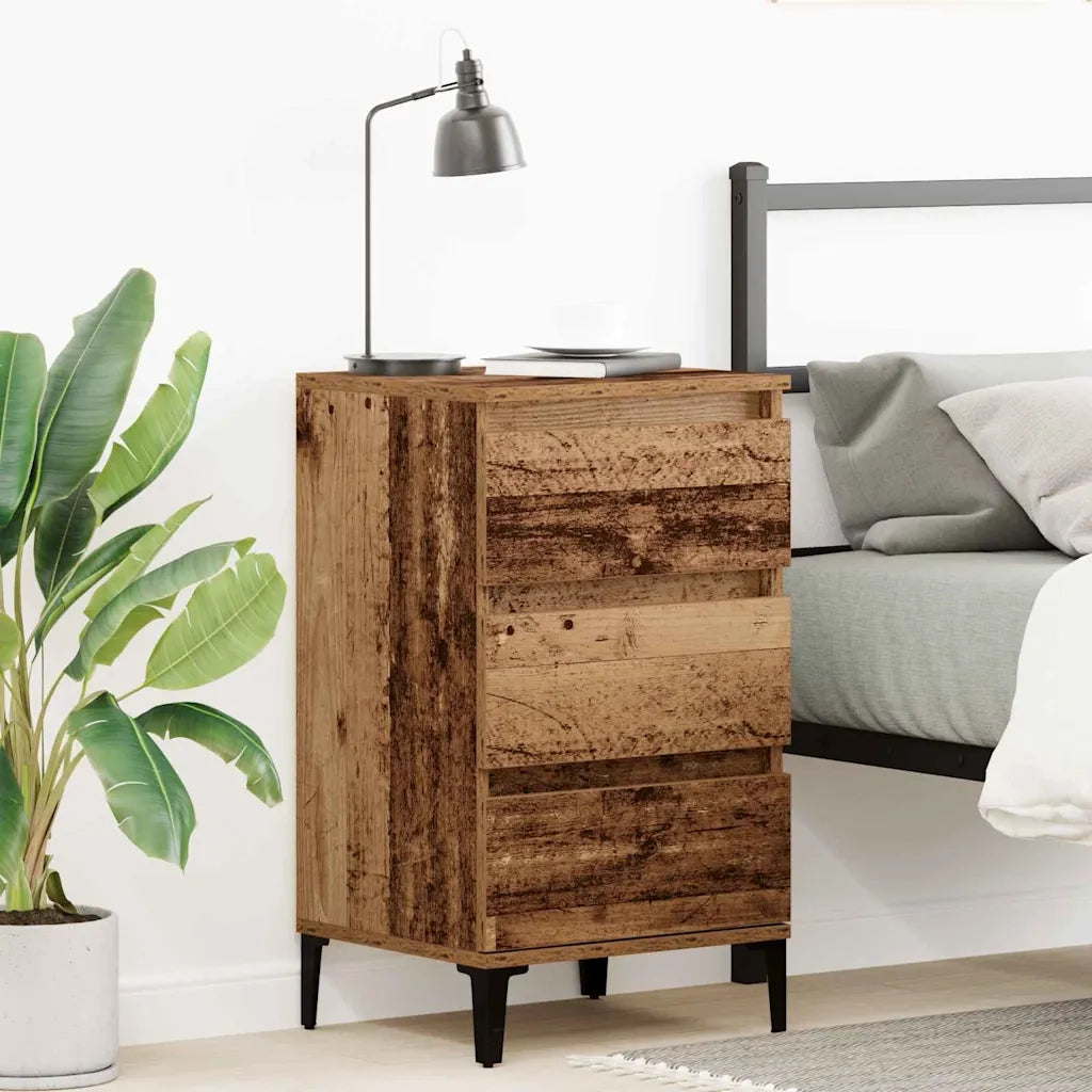 Comodino | Armadio da Notte | Mobiletto da notte con cassetto Legno vecchio 45 x 35 x 44 cm