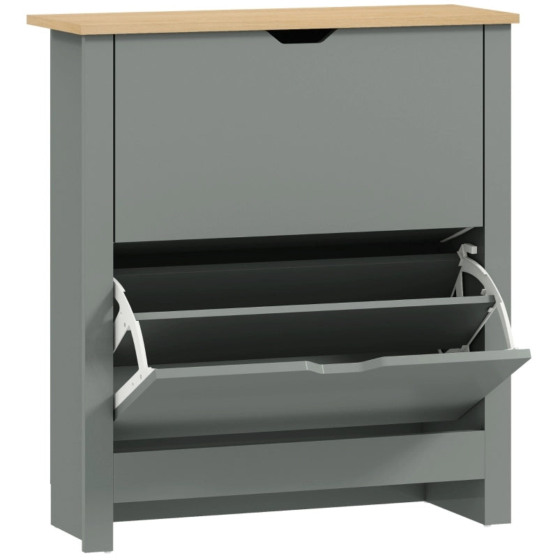 SCARPIERA con 2 ante ribaltabili 72x26x80 cm Grigio chiaro Legno