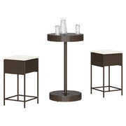 Set Bar da Giardino 3 pz con Cuscini in Polyrattan Marrone 3261440