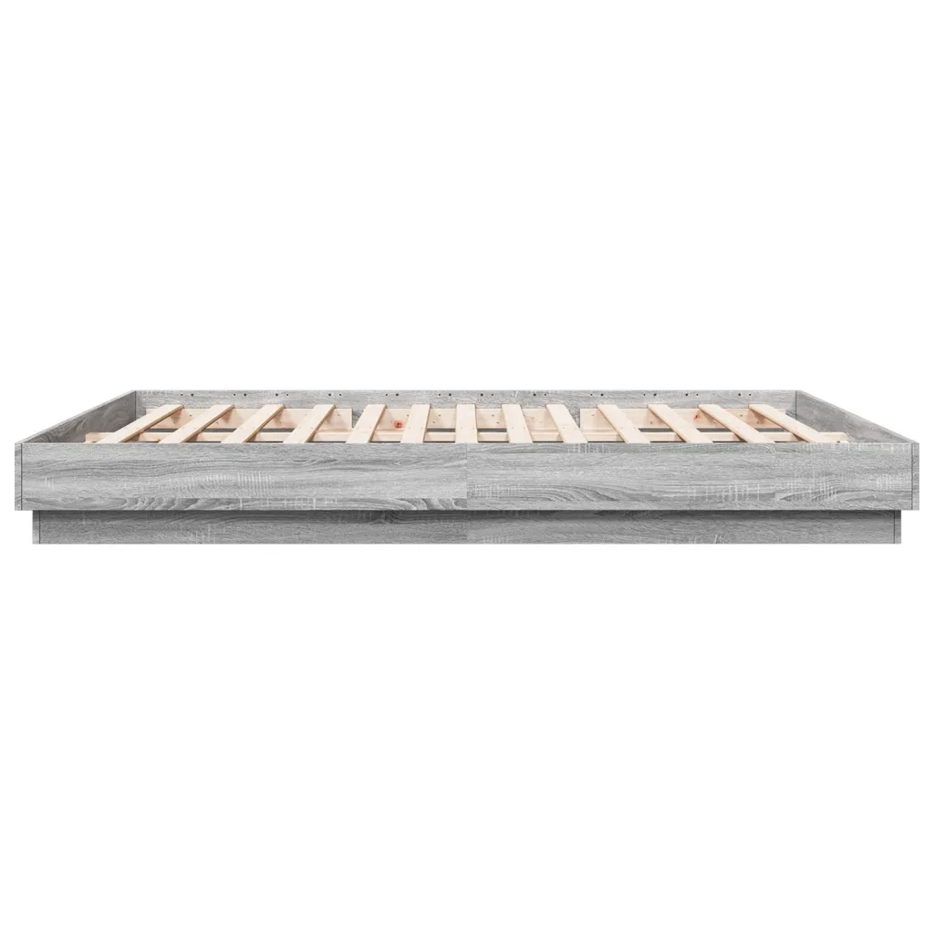 Giroletto con Luci LED-Struttura Letto Grigio Sonoma 200x200 cm