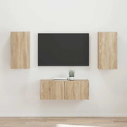 Set mobile TV 2 pz-Credenza per TV Rovere Sonoma Legno multistrato 358657