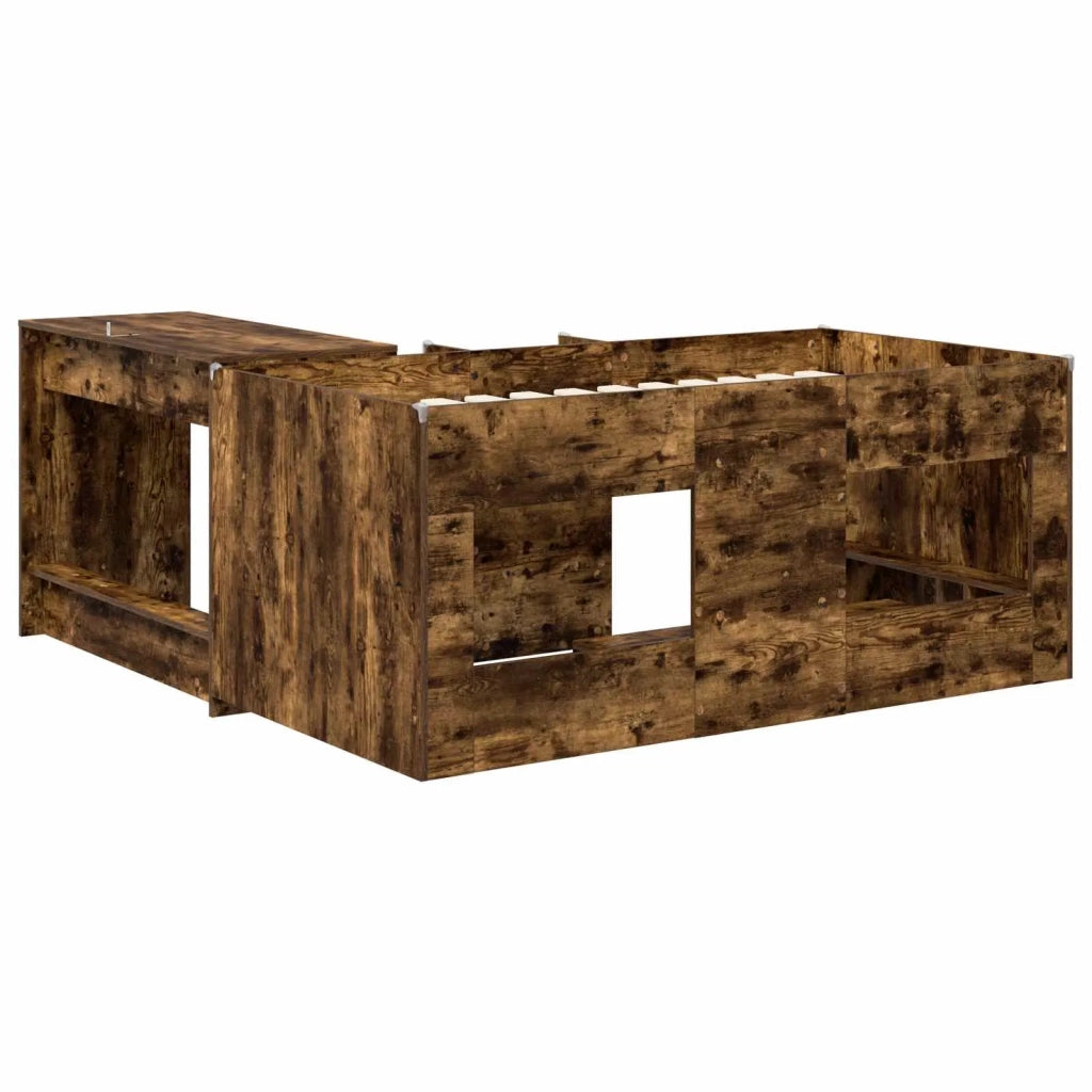Letto alto per bambini con scrivania 2 pz Rovere Fumo 3423466