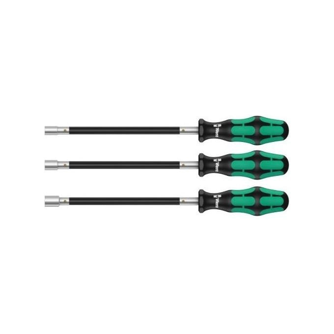 Wera 05135311001 391-3 Set Cacciaviti per Fascette Stringitubo Bussola Esagonale Kraftform Lama Flessibile 3 pezzi