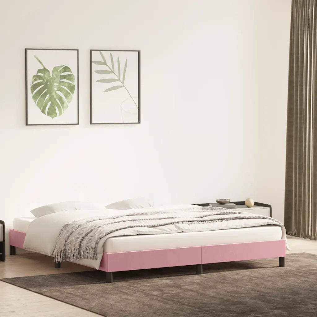 Giroletto senza Materasso Rosa 200x220 cm Velluto 4101426
