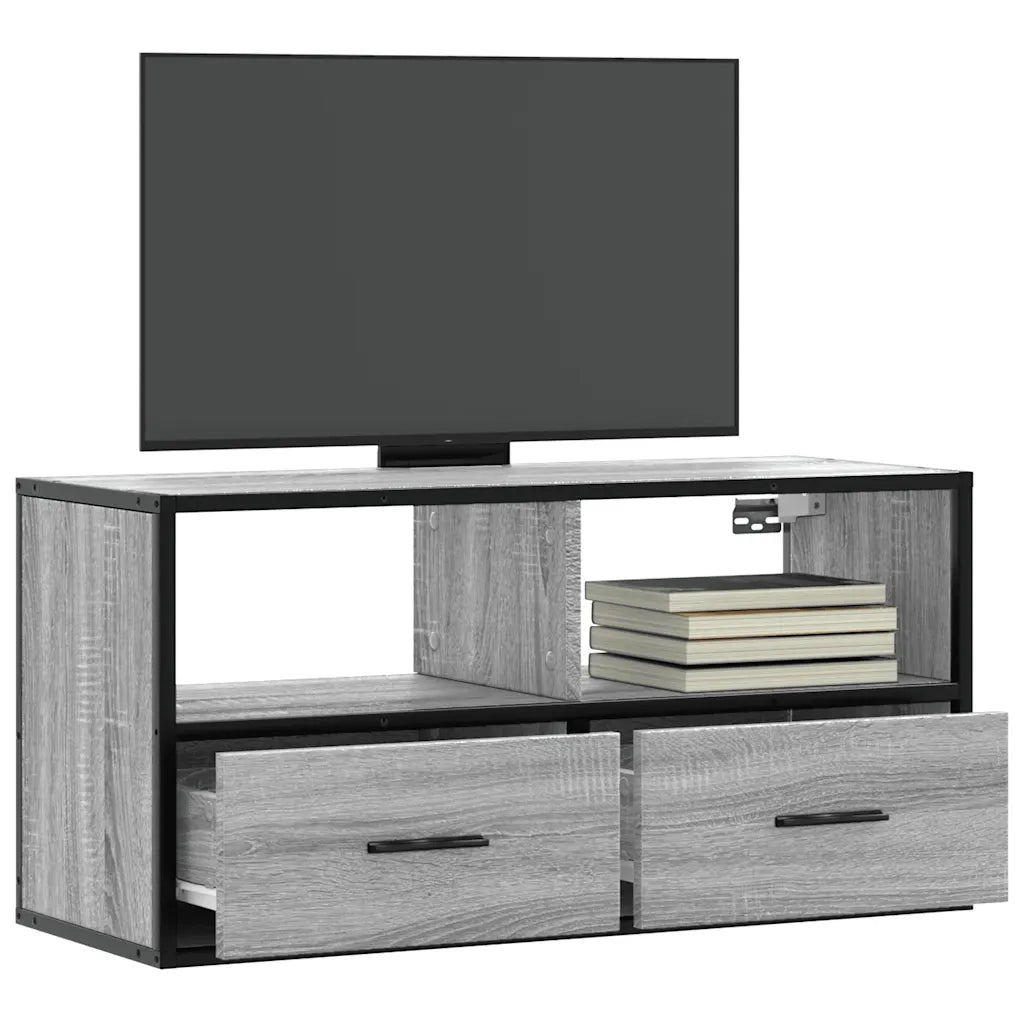 Mobile TV | Armadietto TV | Mobile Porta TV Grigio Sonoma 80x31x39,5 cm Legno Multistrato Metallo