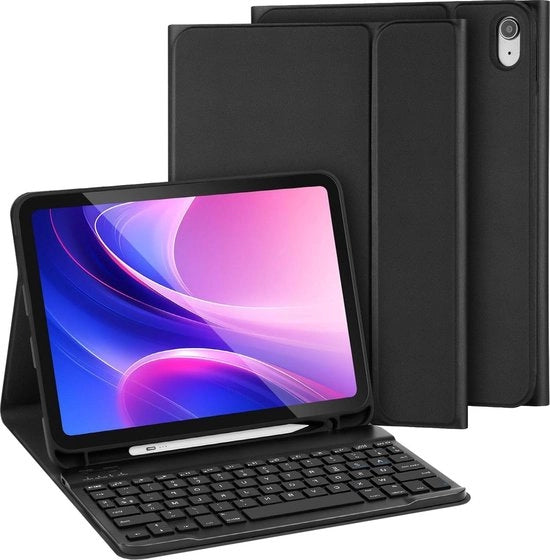 Tastiera da tablet Bluetooth per iPad 10 109 pollici - nero - con custodia tastiera - PC tablet Windows Android - versione francese.