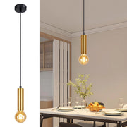 Lampada a sospensione ZMH per sala da pranzo 1 fiamma E27 oro Lampada a sospensione in metallo per camera da letto